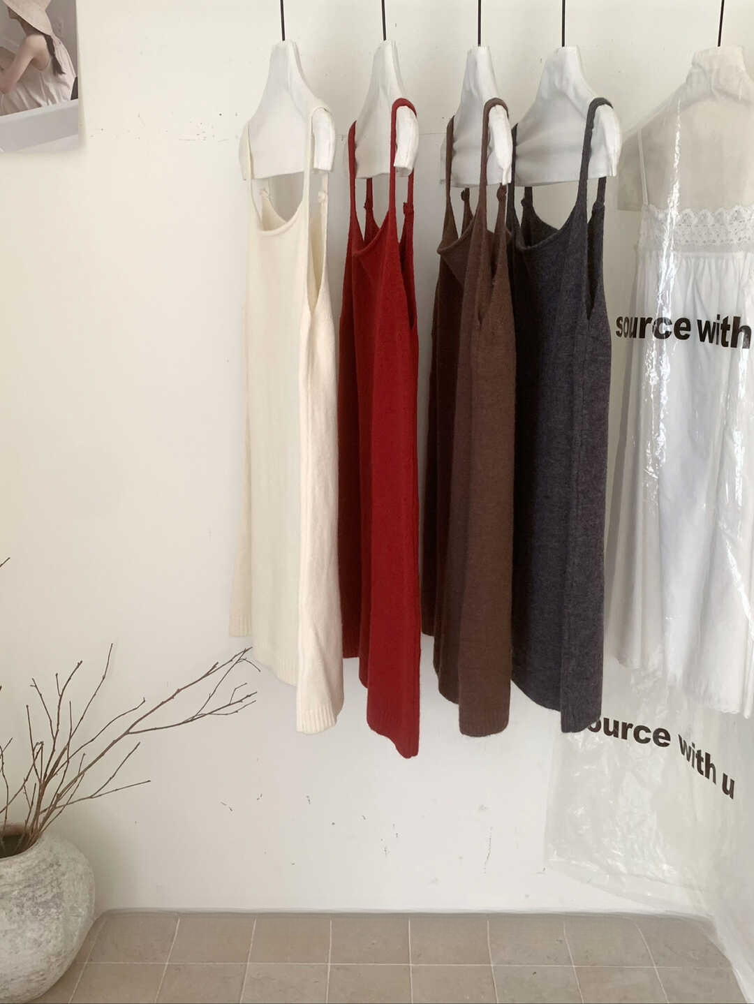  Korean Style Layered Knitted Vest Dress