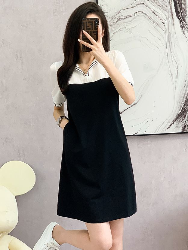 Faux Two-Piece Polo Dress Polo领假两件连衣裙 