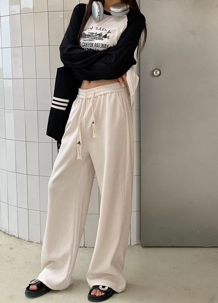 Cozy Knit Straight-leg Pants 软糯慵懒~系带针织直筒长裤