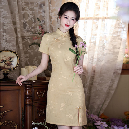 National Style New Chinese Style Short Cheongsam Improved Young Style 2025 New Girl Retro Short Sleeve Small Size Summer