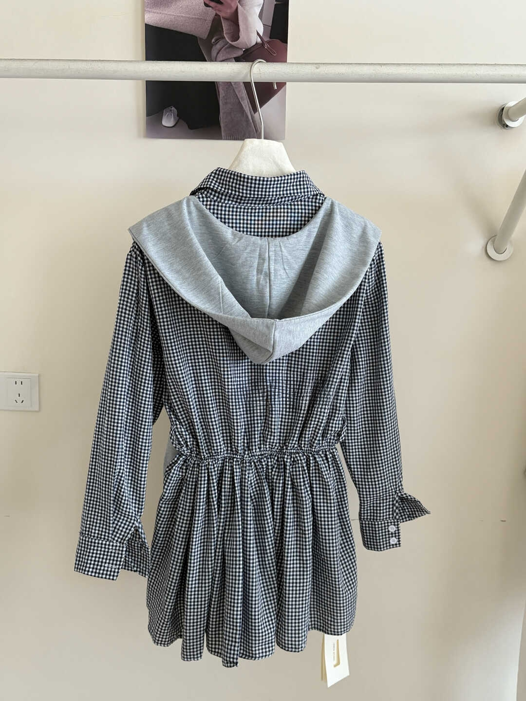 Classic Plaid Shirt Midi Dress 百搭显瘦收腰格子衬衫连身裙~ 配腰带披肩*3 Colors