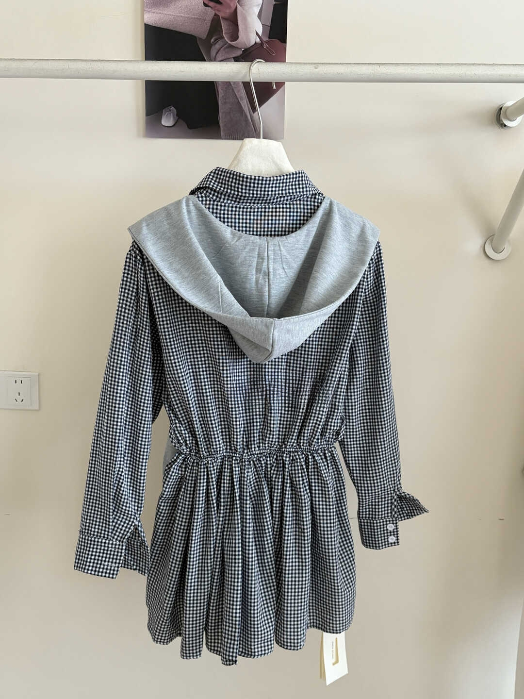 Classic Plaid Shirt Midi Dress 百搭显瘦收腰格子衬衫连身裙~ 配腰带披肩*3 Colors