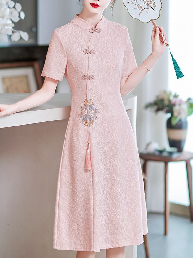 Tassel Embroidery Dress 刺绣流苏中式连衣裙*2 Colors