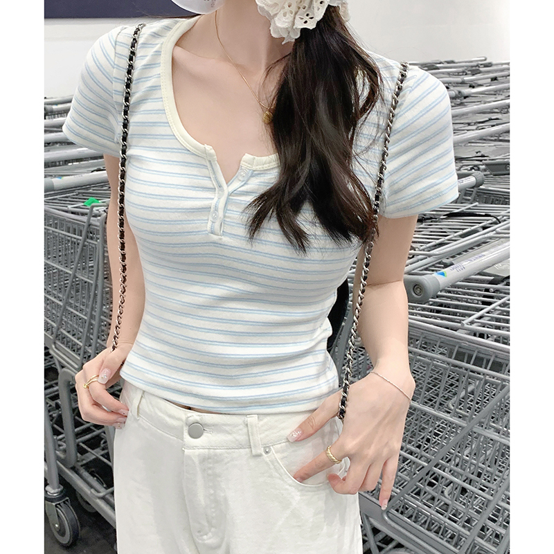 Striped Classic Shoulder Tee 条纹正肩T恤