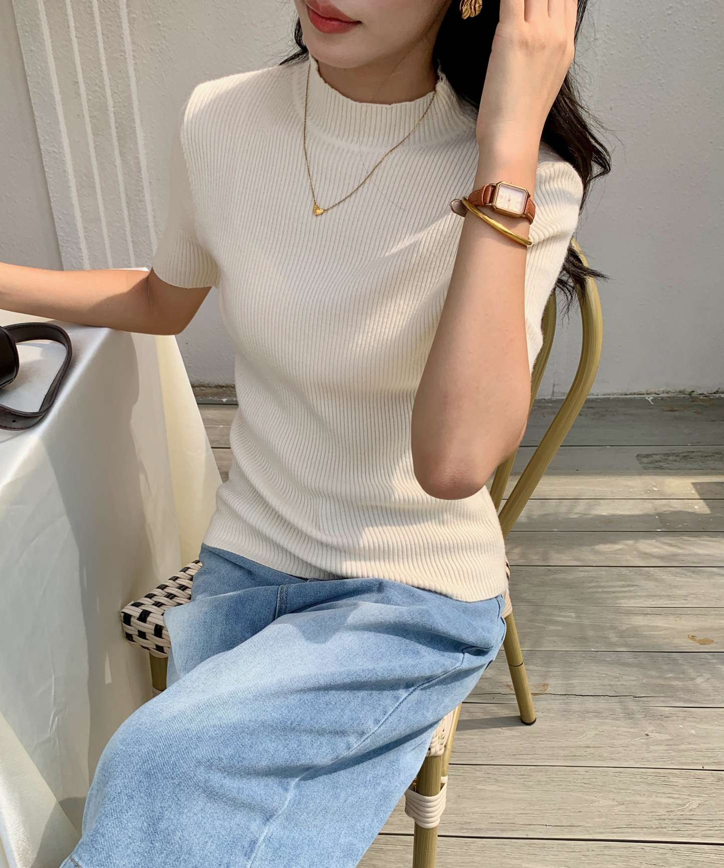 High Neck Ribbed Knit Top 高领罗纹针织上衣*4 Colors