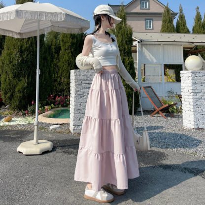 Gentle Temperament Flared Umbrella Skirt 温柔大摆蛋糕裙