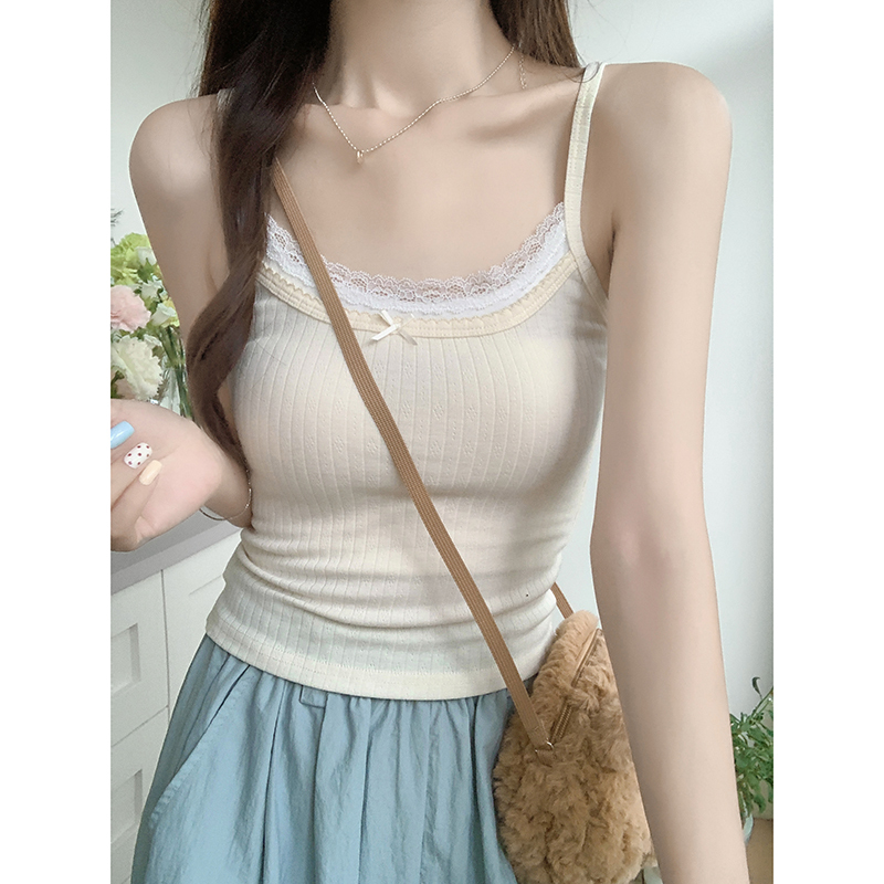 Double Tier Bow Strap Camisole 蝴蝶结双层吊带背心*3 Colors