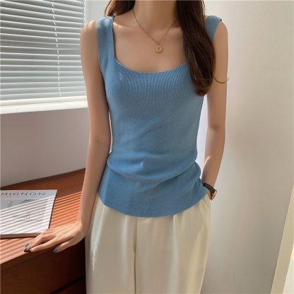 Square Neck Knit Tank 方领针织背心*8Colors
