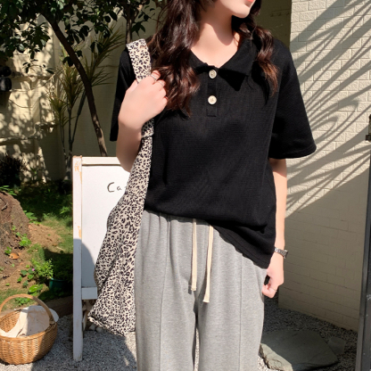 Oversized Waffle Polo Shirt 华夫格宽松Polo衫* 4 Colors