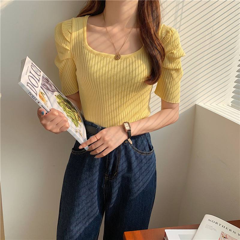 Stella Puff Sleeve Top 心机方领泡泡袖上衣*5Colors