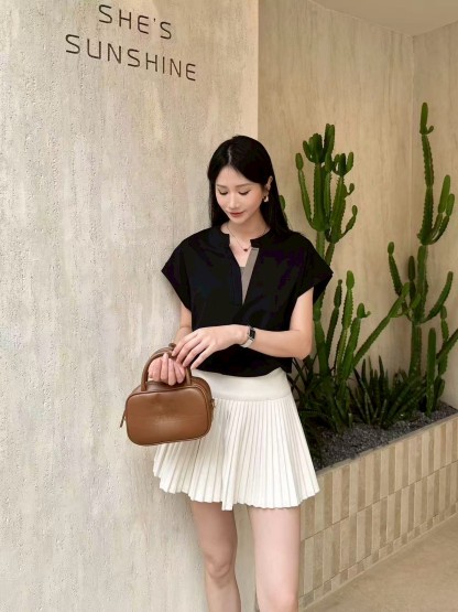 Colorblock V-Neck Top 撞色V领上衣*5 Colors