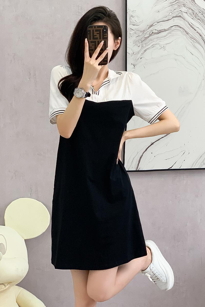 Faux Two-Piece Polo Dress Polo领假两件连衣裙 