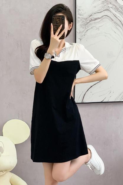 Faux Two-Piece Polo Dress Polo领假两件连衣裙 