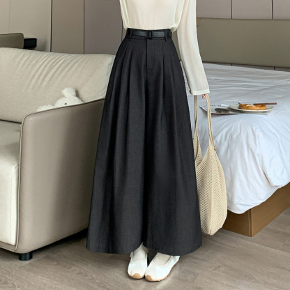 Cotton High-Waist Loose Pants 洗水棉高腰宽松长裤*3 Colors