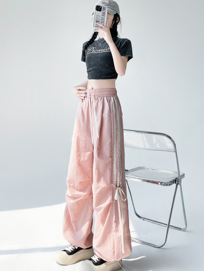 蝴蝶结速干工装裤