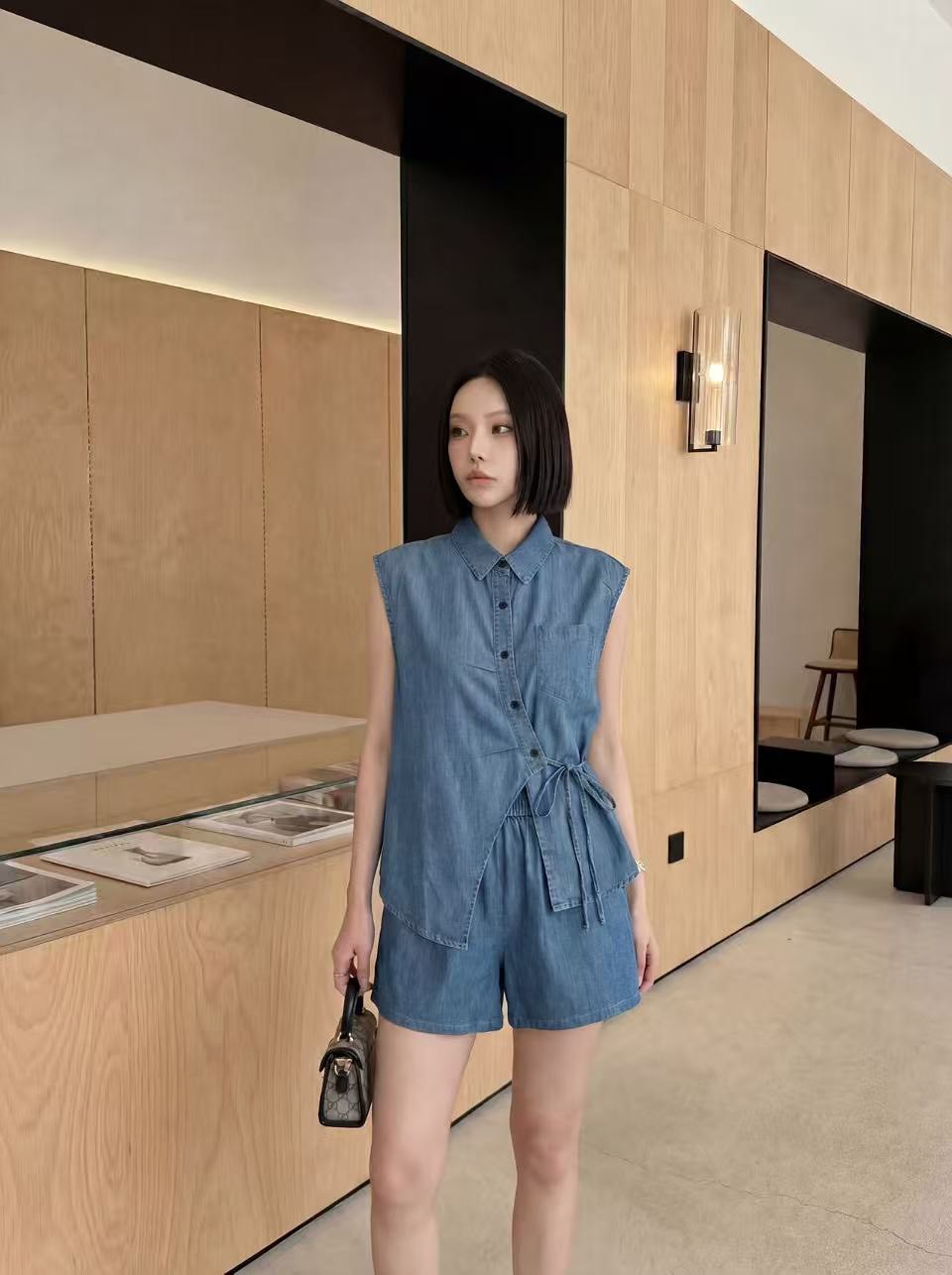 Asymmetrical Denim Two-Piece Set 小众不规则牛仔套装*2 Colors
