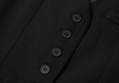 V领西装马甲短裤套装 black V-neck top, women's vest jacket