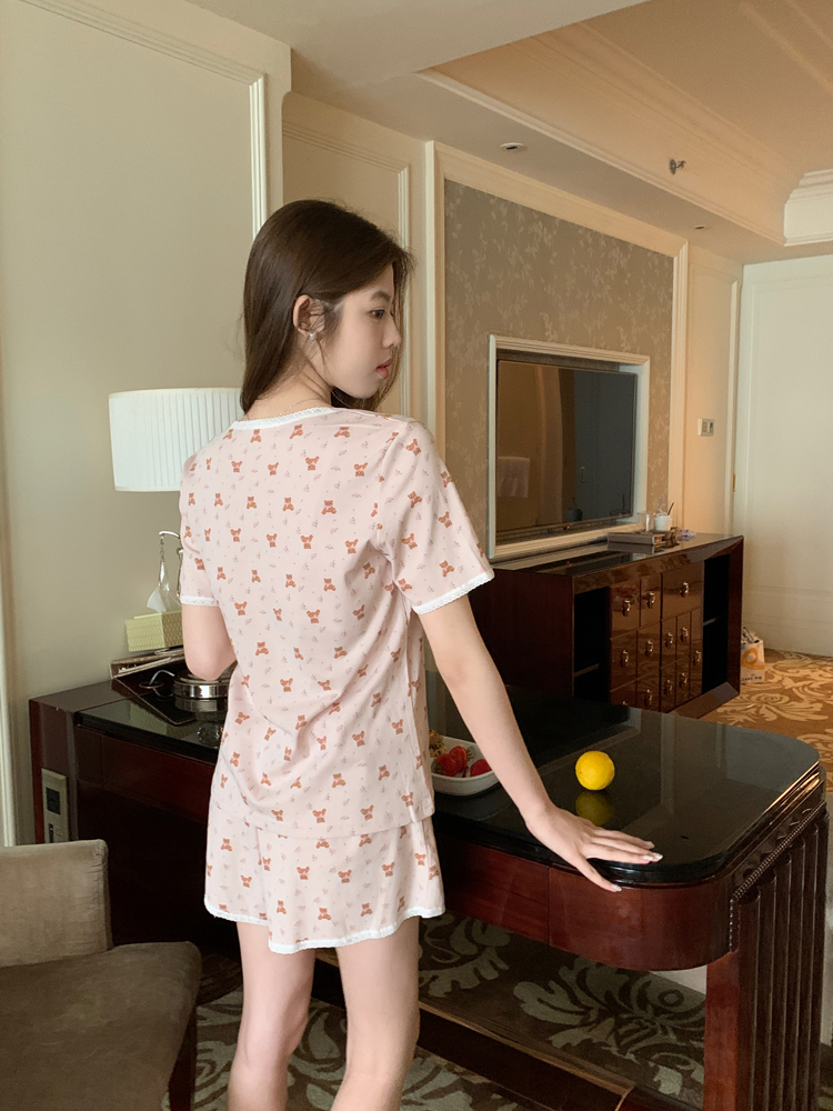 Sweet Lace Floral Homewear Set 碎花蕾丝花边两件套家居服