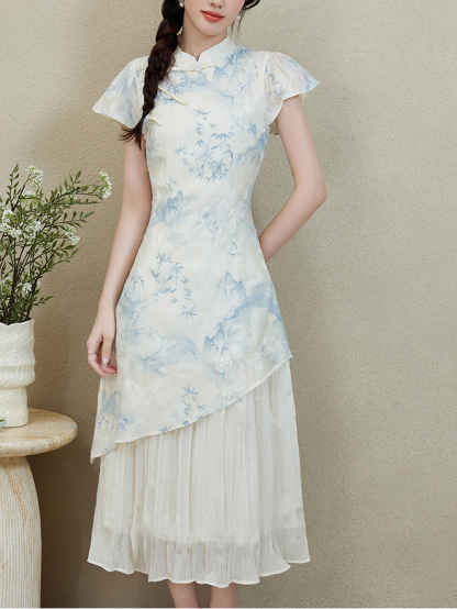 Ink Wash Gradient Dress 水墨晕染连衣裙