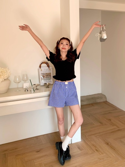 Retro Check Casual Shorts 慵懒风复古格子休闲短裤*2 Colors
