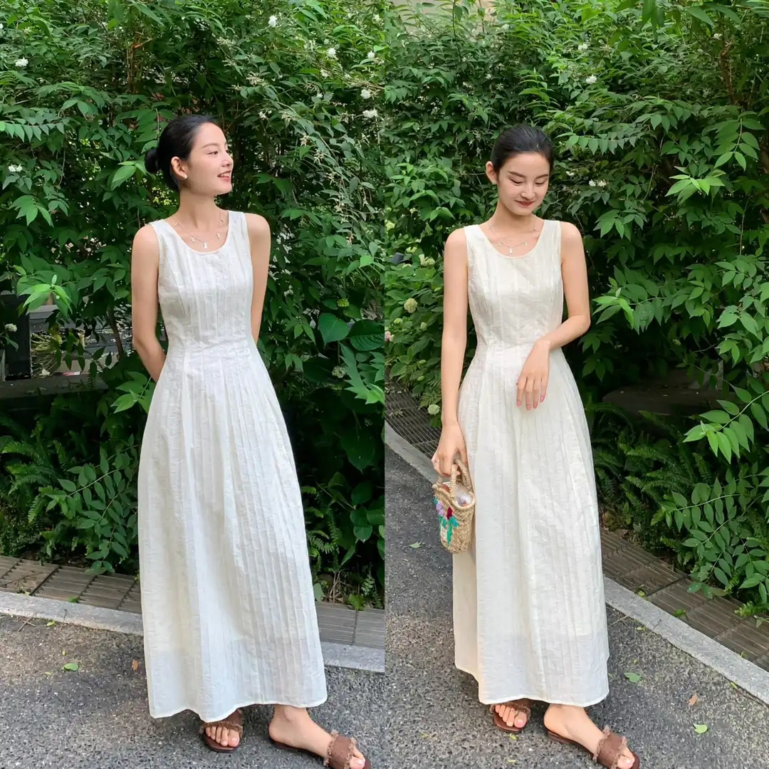 LUMEA Textured Midi Dress 简约肌理背心连身裙* 6 Colors