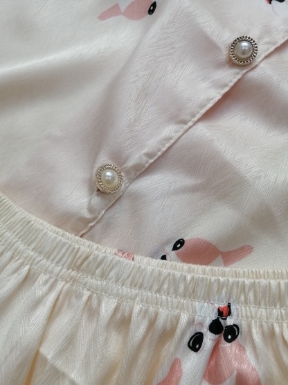 Puppy Print Ice Silk Pajama Set 狗狗印花冰丝睡衣套装