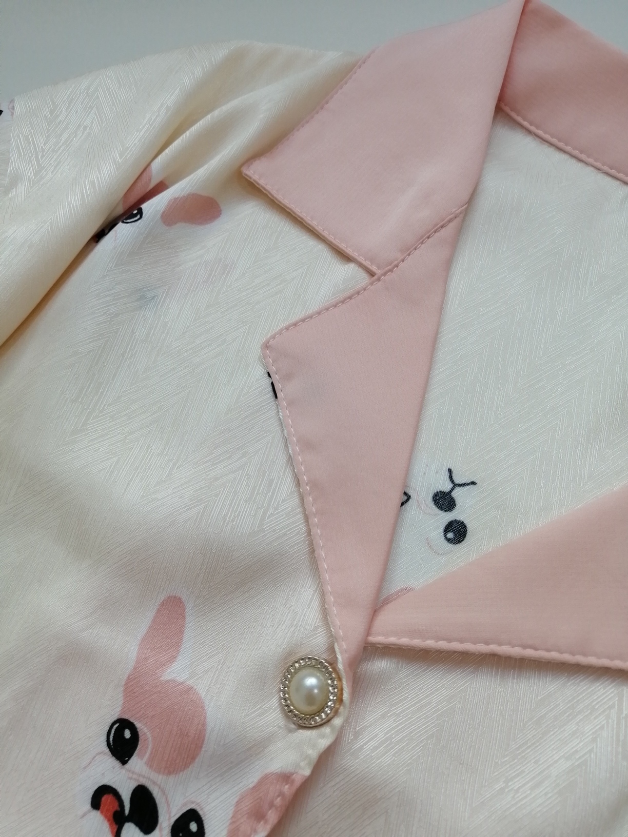 Puppy Print Ice Silk Pajama Set 狗狗印花冰丝睡衣套装