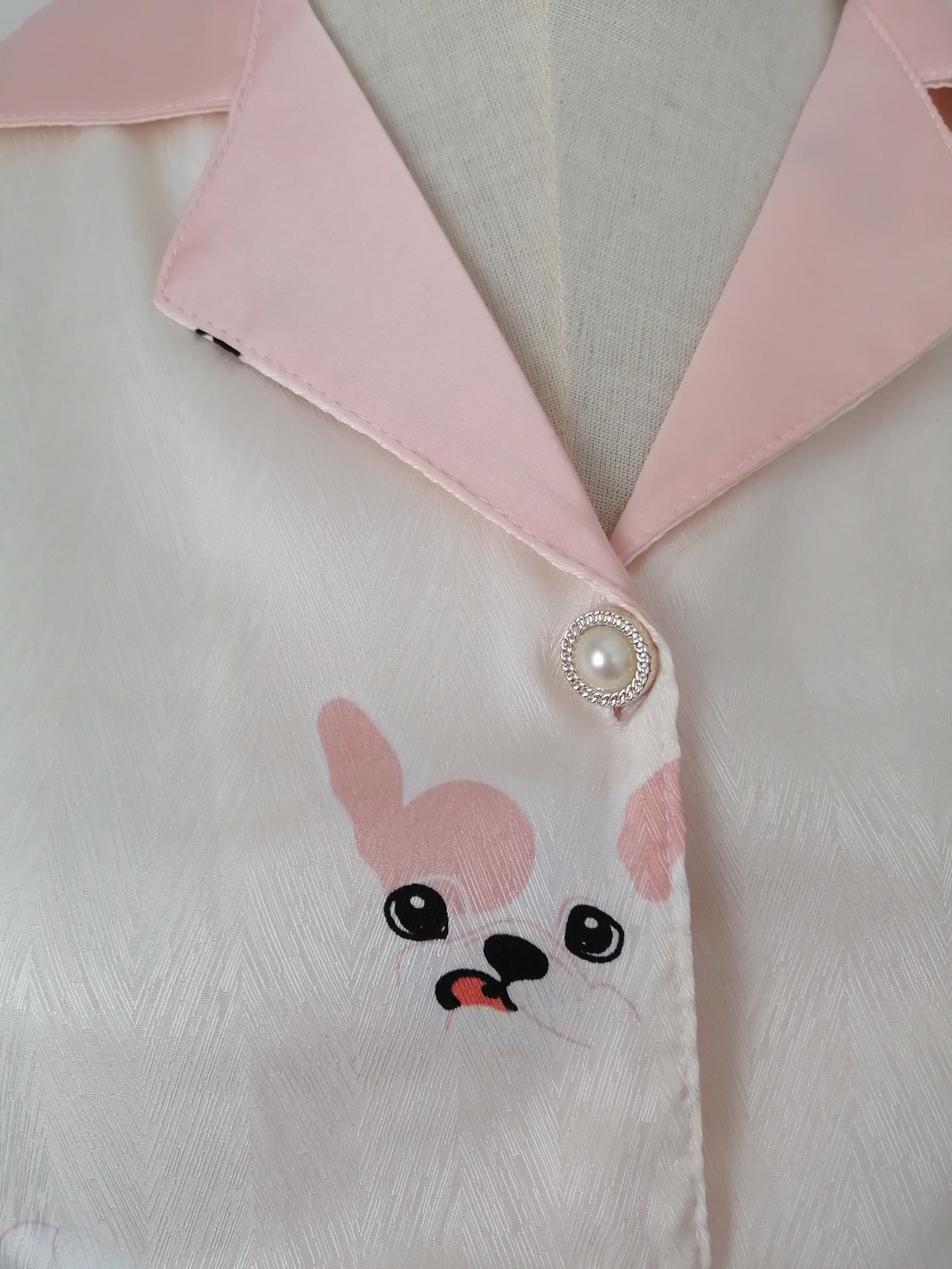 Puppy Print Ice Silk Pajama Set 狗狗印花冰丝睡衣套装