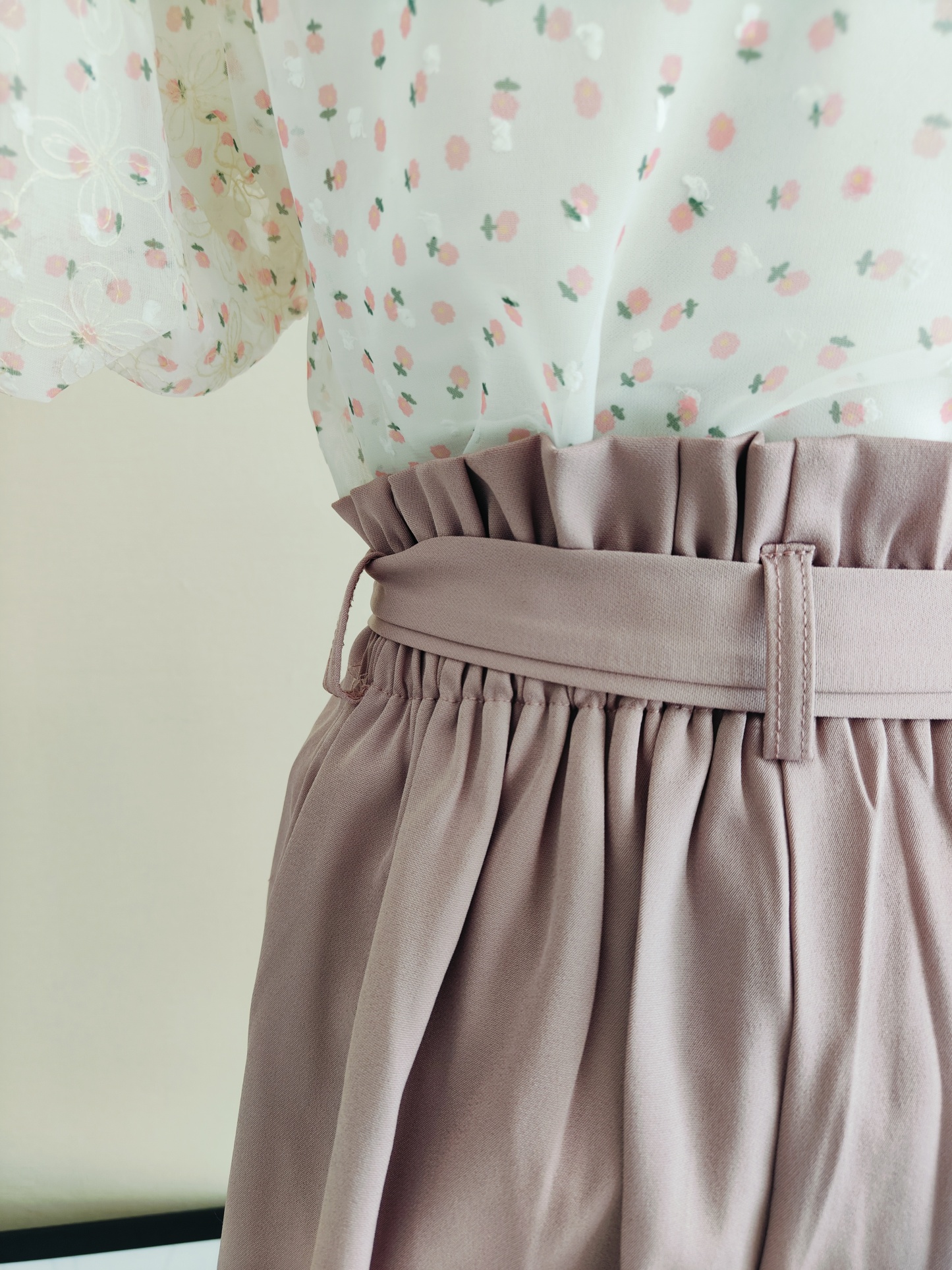 蝴蝶结松紧腰短裤*Pink Size L