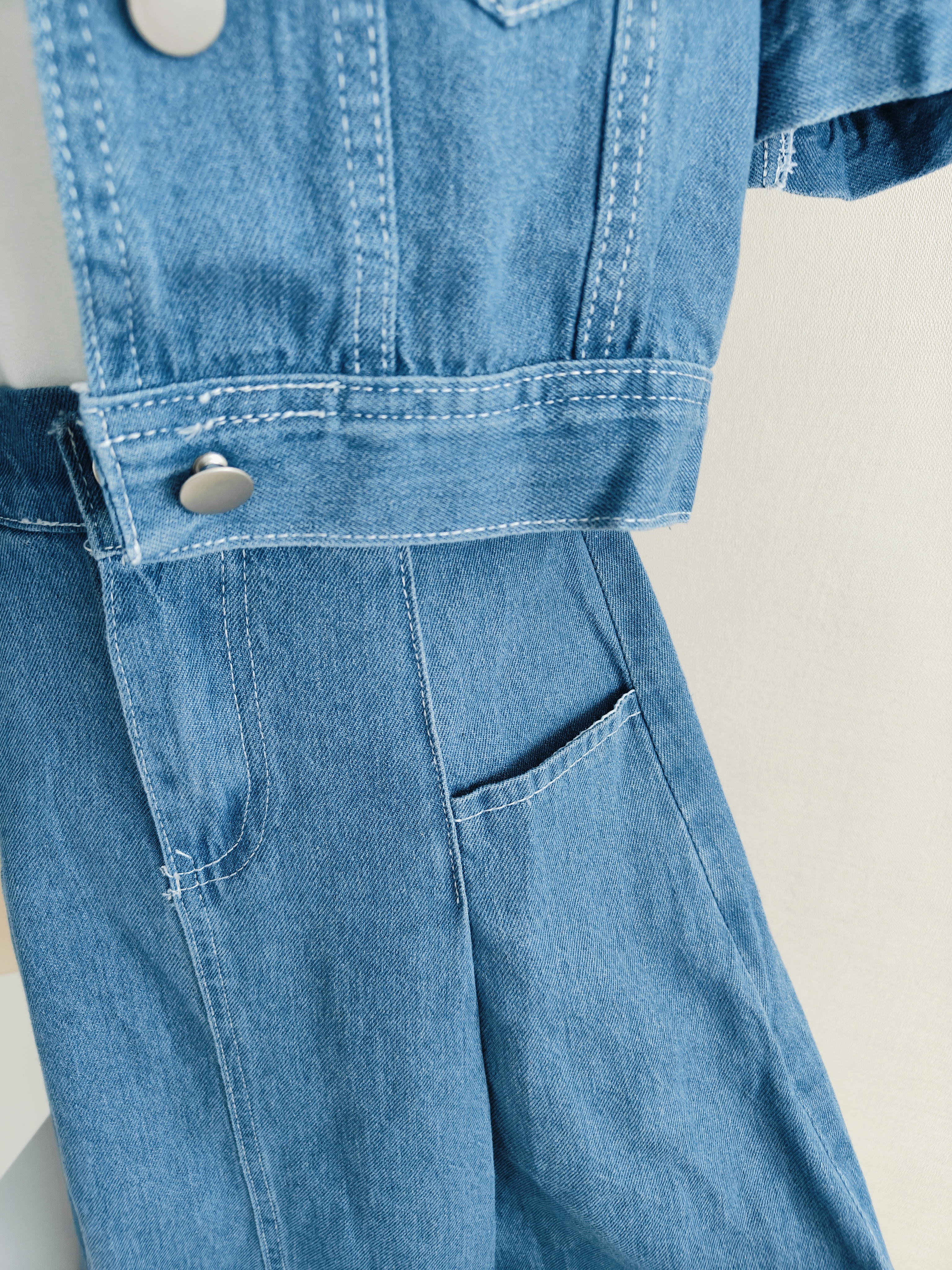 Retro Chic Denim Set复古过膝牛仔套装 M size