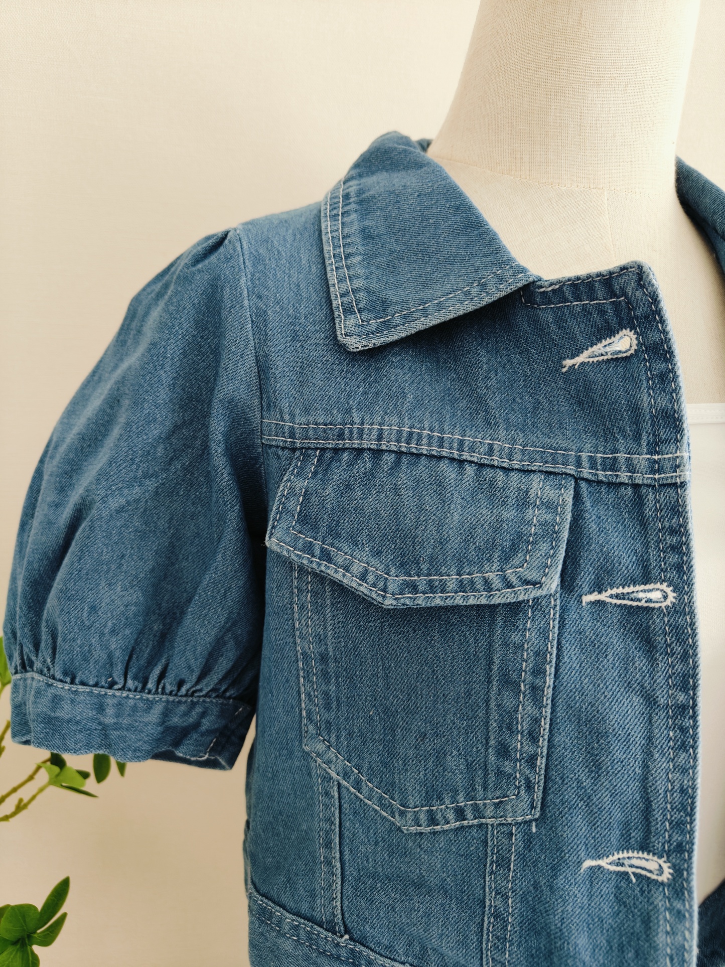 Retro Chic Denim Set复古过膝牛仔套装 M size