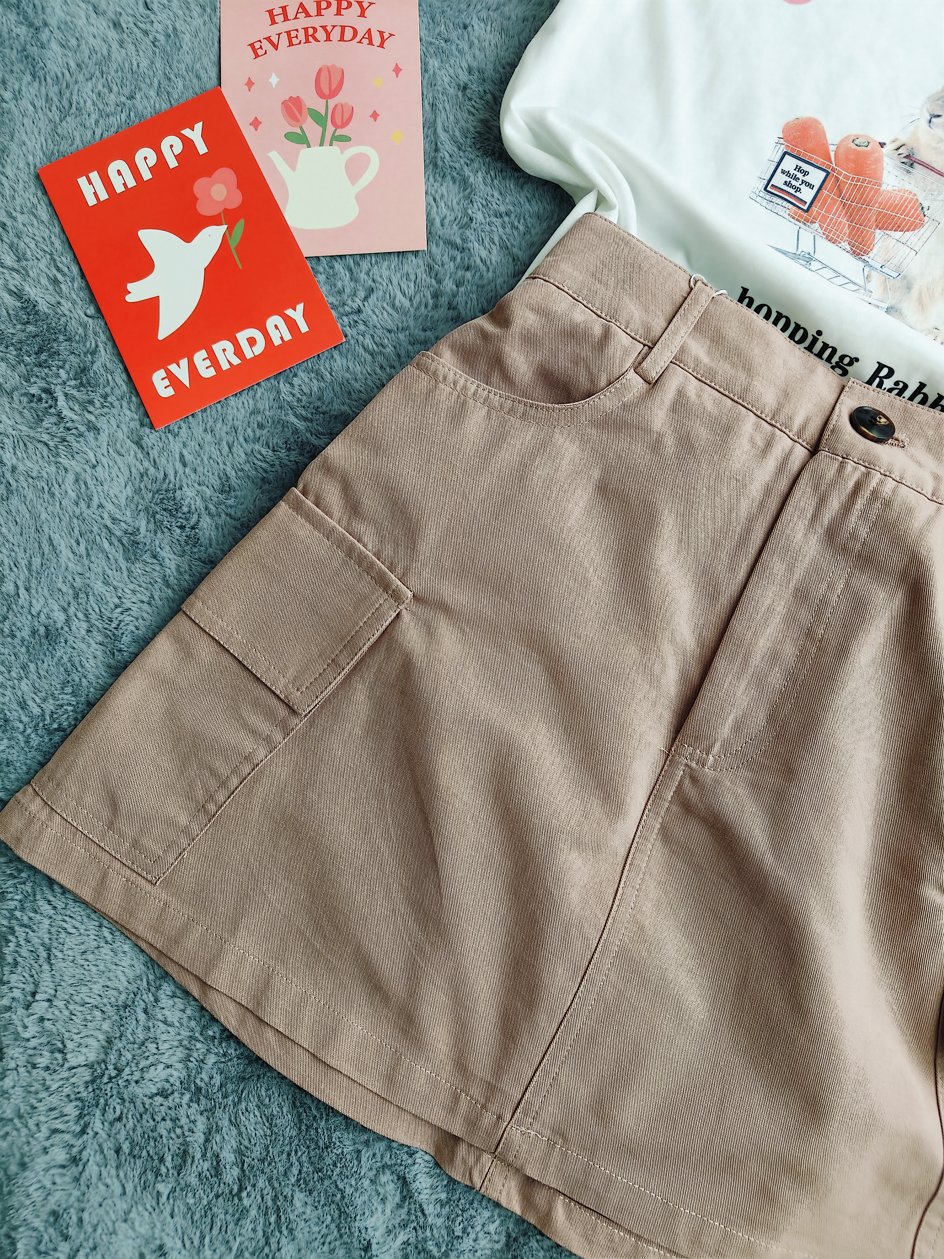 Clay Pink Cargo Skirt 藕粉工装裙*Size S