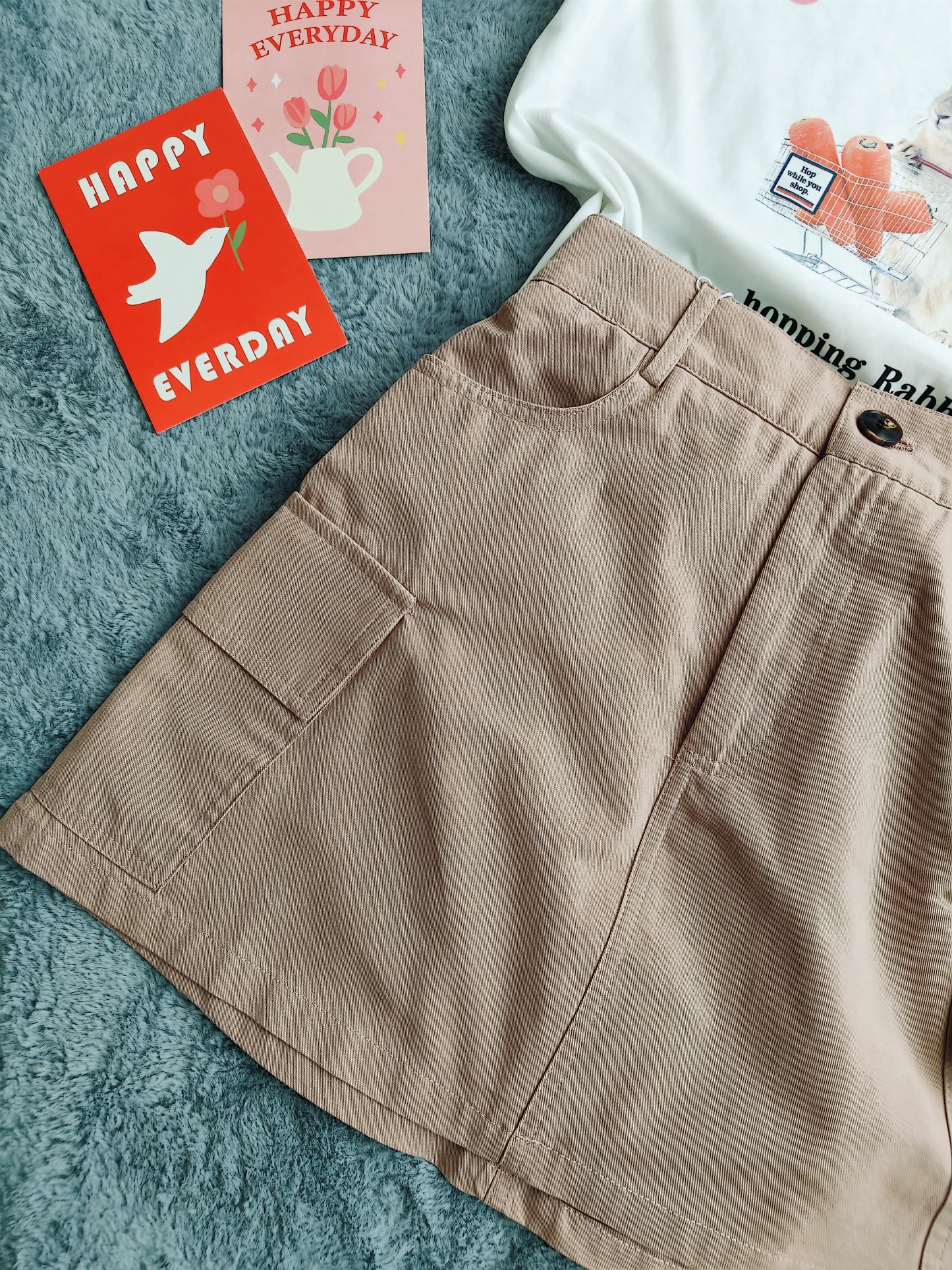 Clay Pink Cargo Skirt 藕粉工装裙*Size S