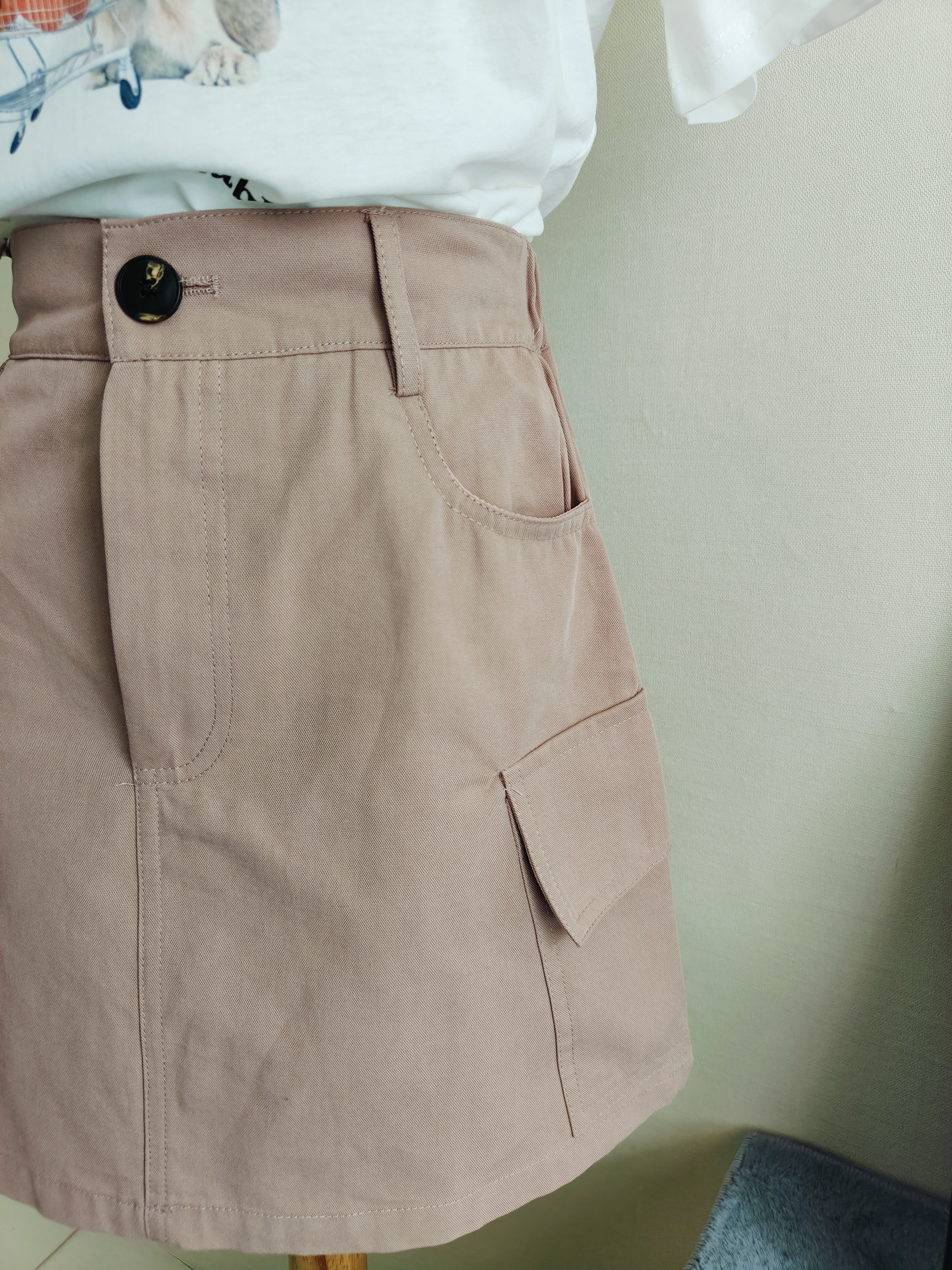 Clay Pink Cargo Skirt 藕粉工装裙*Size S