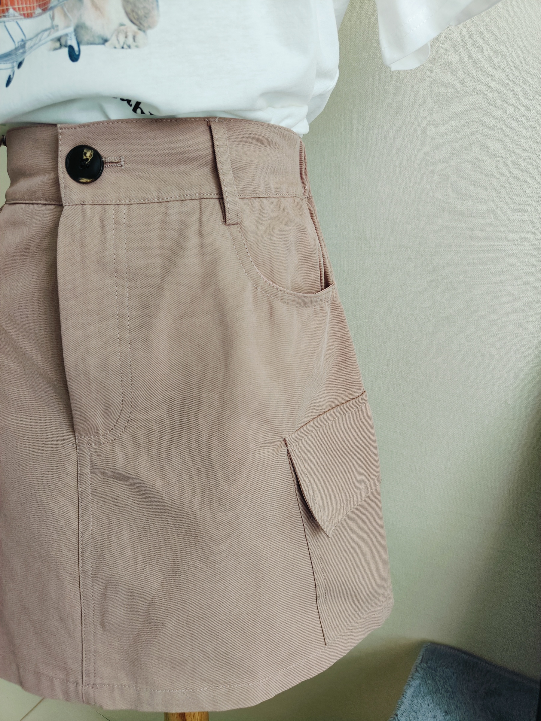 Clay Pink Cargo Skirt 藕粉工装裙*Size S