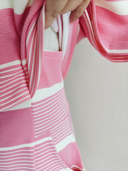 Faux Two-Piece Striped Tee Dress 假两件条纹T恤连衣裙*2Colors