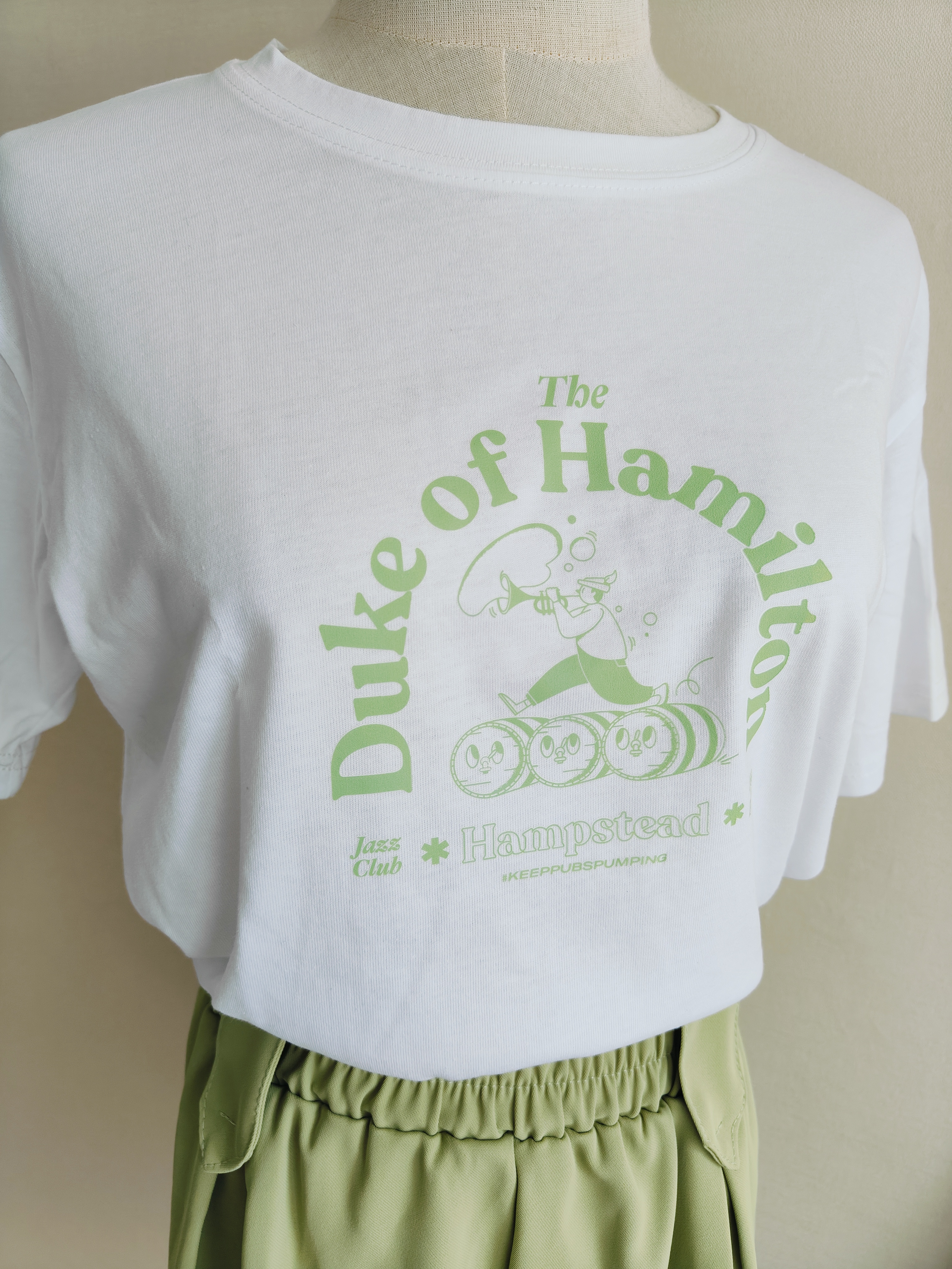 【套装】青色T恤+阔腿短裤 Green Color Casual Set