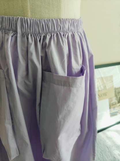 Lavender Dual-Pocket Skirt 紫色双口袋半裙*腰围可以到95cm