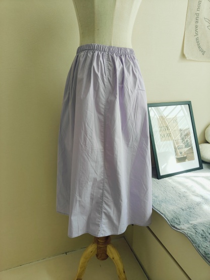 Lavender Dual-Pocket Skirt 紫色双口袋半裙*腰围可以到95cm