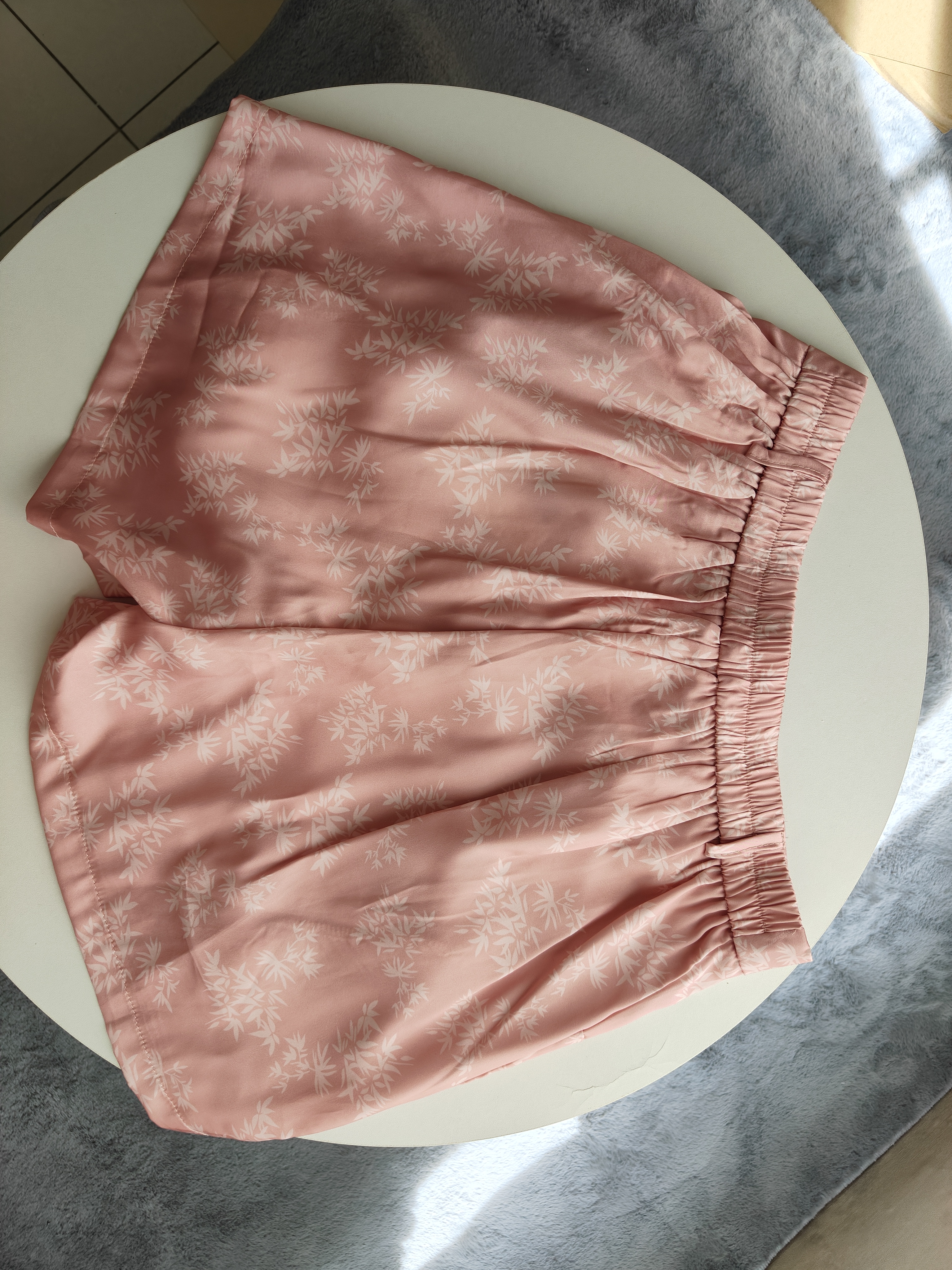 粉色花纹盘扣短裤*XL