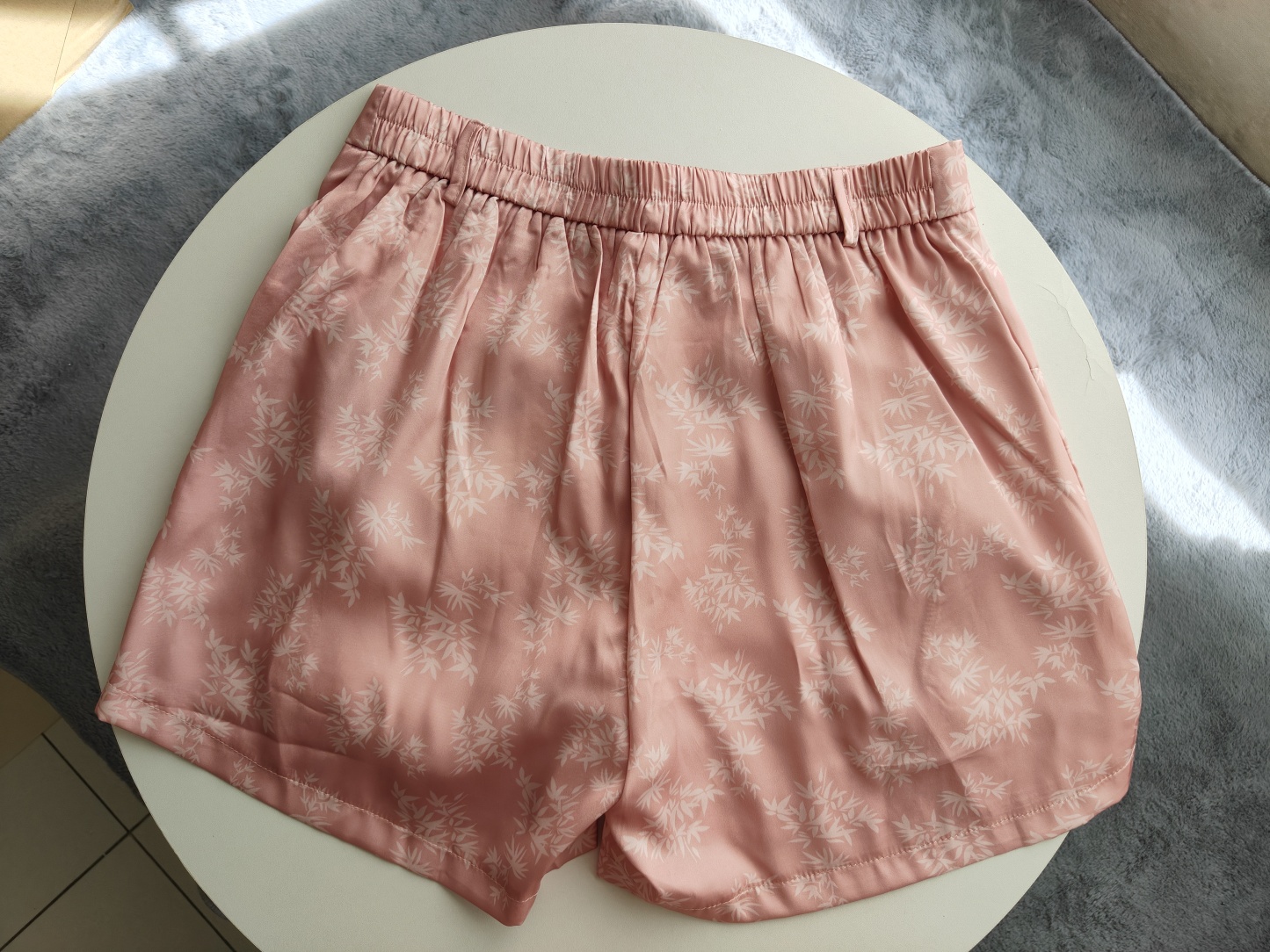 粉色花纹盘扣短裤*XL