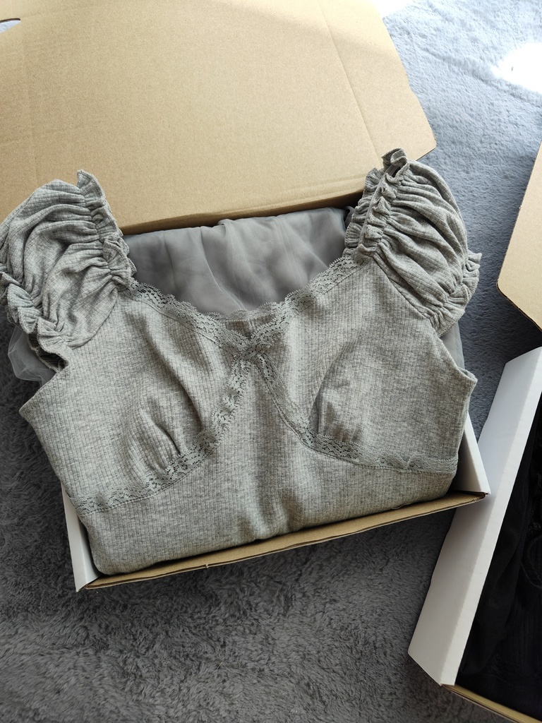 V-Neck Tulle and Mesh Dress法式气质V领拼接纱裙*2Colors