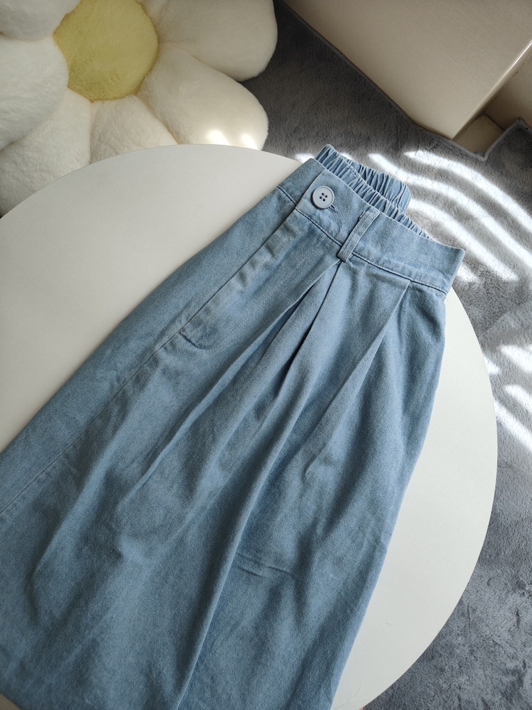 Classic A-Line Denim Midi Skirt 显瘦A字大摆牛仔半身裙*2色