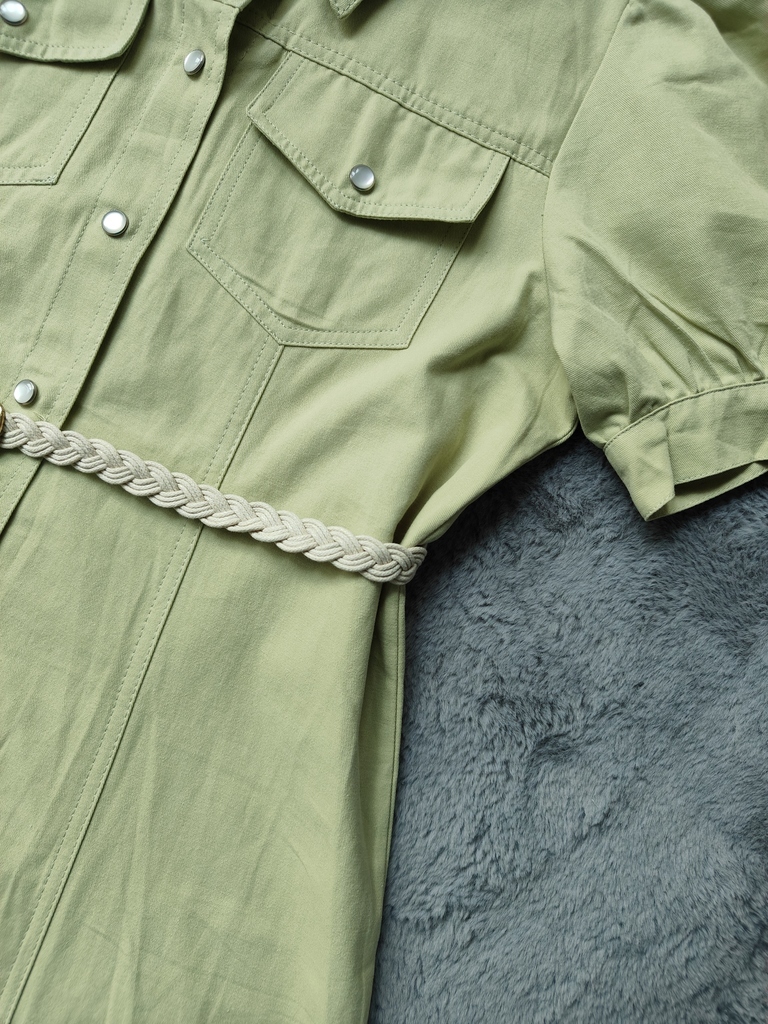 Olivia Velvet Wrap Dress 衬衫式收腰连衣裙*2Colors