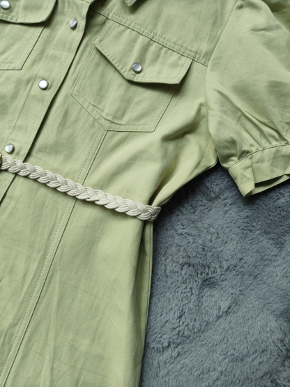 Olivia Velvet Wrap Dress 衬衫式收腰连衣裙*2Colors