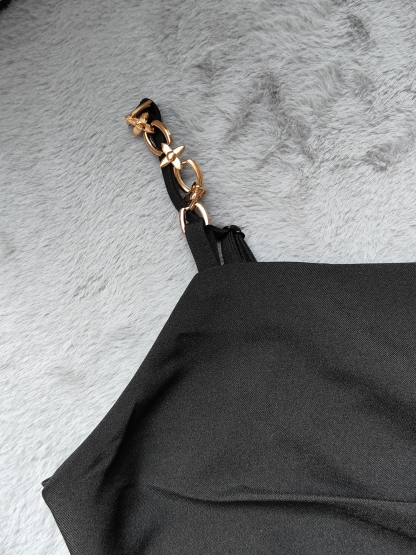 Black Elegance Dress with Soft White Cardigan Set 云意花语黑色连衣裙+白色开衫