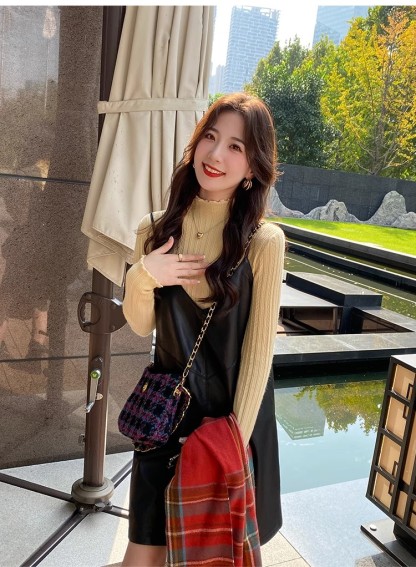 Mock Neck Ruffle Trim Long Sleeve Top 半高领木耳边长袖上衣*11 Colors