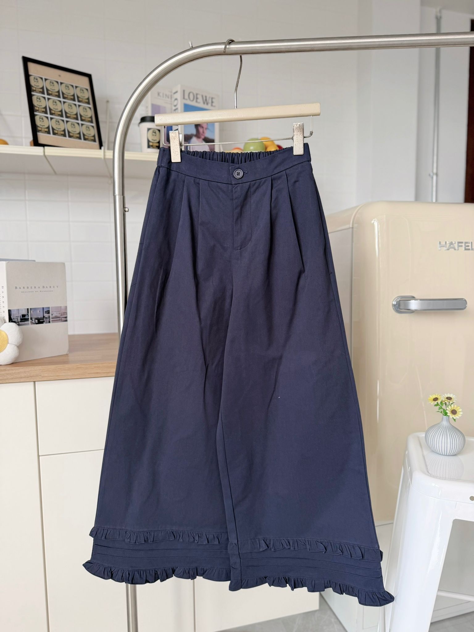 RINA Sweet Ruffle Wide Leg Pants 甜美木耳边阔腿九分裤*6 Colors