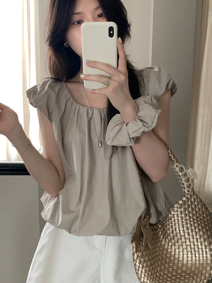 Puff Hem Tank Top 花苞休闲百搭背心*2 Colors