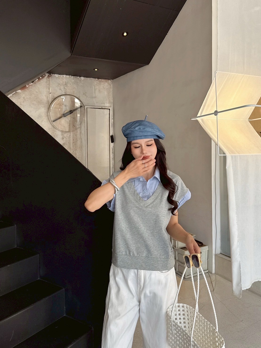 Fake two-piece college-style top